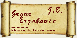 Grgur Brzaković vizit kartica